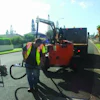 This Stepp melter/applicator has an optional overhead boom to reduce operator fatigue.