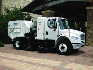 Alternative-fueled sweepers, such as Tymco's Model 600 CNG unit, typically have higher fuel capacity, higher horsepower, and a higher initial investment cost.