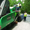 The hopper wing can provide insight into the care of the paver. If it is bent and the paint has come off, the machine was not taken care of properly.