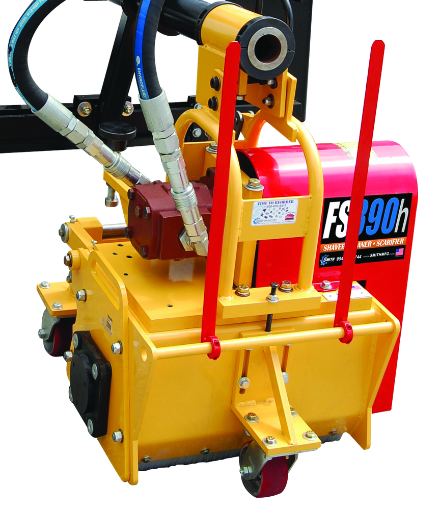 FS390h can be used with a skid loader attachment and remove up to 15-in.-width path