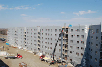 The Village Suites residence hall in Oshawa, Ontario, Canada, was constructed using LOGIX Platinum Series ICF blocks.