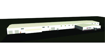 A rendering depicts the new 80,000-sq.-ft. Terex Bid-Well facility that will be built in Canton, SD.