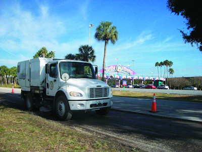 Central Sweeping Services has many unique clients including University of Central Florida (he said UFC, is that the same thing?) as well as Disney. 'We do a lot of work out at Disney, which is a specialty. You have to be a preferred contractor,' says Doug Swatkowski.