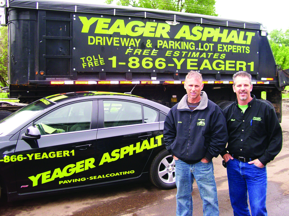 'We've always been the first in our area to start new techniques and use new equipment,' says Mark Yeager, left, owner of Yeager Asphalt.