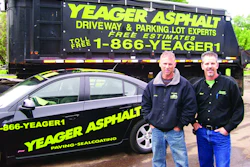 'We've always been the first in our area to start new techniques and use new equipment,' says Mark Yeager, left, owner of Yeager Asphalt.