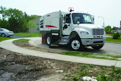 Unlike parking lot sweeping, construction sweeping may require a larger sweeper to pick up debris such as heavy fine dust, rock, stone, gravel, mud, and small pieces of 2x4s.