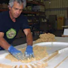 Buddy Rhodes, owner of Buddy Rhodes Concrete Products, achieves the Pressed Surface look in this precast application.