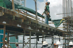 Form Works issues its workers high-quality personal protection equipment and enforces its use on the jobsite, including double-legged lanyards for fall protection.