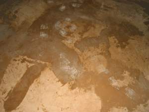 Bob Harris repaired a stained overlay done so poorly by the original contractor there were footprints in the sealer. The homeowners were so pleased with Bob's removal and rework they referred him to several friends.