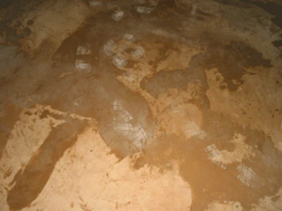 Bob Harris repaired a stained overlay done so poorly by the original contractor there were footprints in the sealer. The homeowners were so pleased with Bob's removal and rework they referred him to several friends.