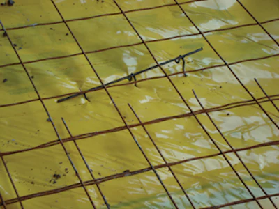 Plastic rebar chairs can help prevent punctures in a vapor retarder that can happen with metal chairs.