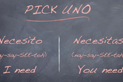 To create a Spanish sentence, start by choosing the verb.
