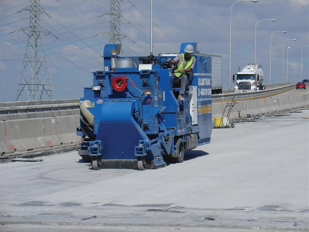 SurfPrep, located in Waukesha, WI, used only one Blastrac 2-4800-DH unit to shot blast 120,000 sq. ft. of concrete, separated into two phases, on Chicago's Wacker Drive.