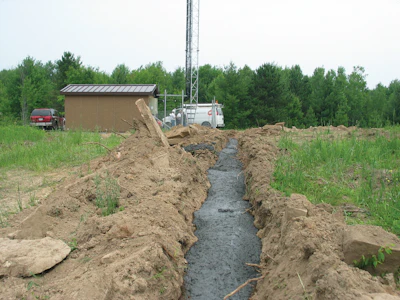 This electrically conductive concrete grounding trench has helped an electrical substation avoid lightning outages for the last three years.
