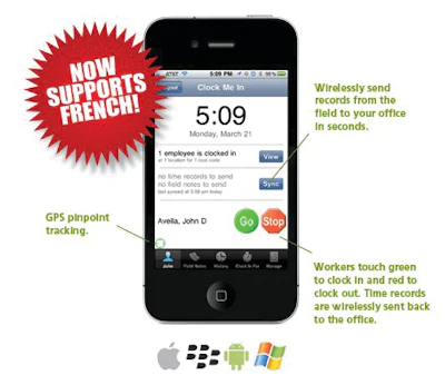 ExakTime's PocketClock/GPS now features biometrics, equipment tracking and support in French.