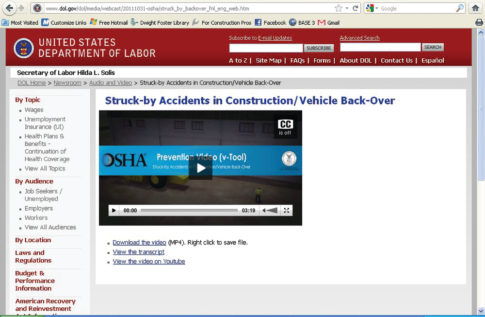 New educational videos are available to view online or download from OSHA's website