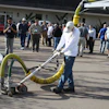 Waterblasting Technologies uses the Stripe Hog 5500 to remove existing stripes from a parking lot located at the Town & Country Resort in San Diego.