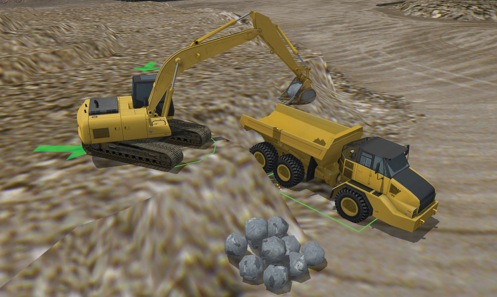 Version 2.0 now includes tasks such as trench crossing, climbing/descending benches and truck spotting from a bench.