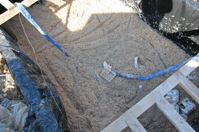 The use of a slurry solidification product, such as the Slurry Slayer, will aid in removing slurry off the jobsite. Photo is after Slurry Slayer.
