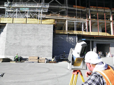 A tilt bracket allowed Schuff Steel to scan its steelwork from one level.