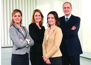 Liebherr's third generation family management, from left to right: Patricia Rüf, Stéfanie Wohlfarth, Sophie Albrecht, Jan Liebherr.