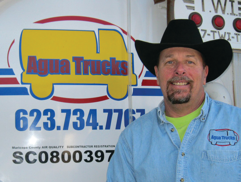 Scott Duscher, owner of Agua Trucks, initially began the company in 2006 operating water trucks used for dust control on construction sites.