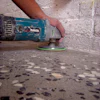 The biggest challenge with edge work on a polished floor is achieving the same depth of cut and overall look as the main part of the floor.