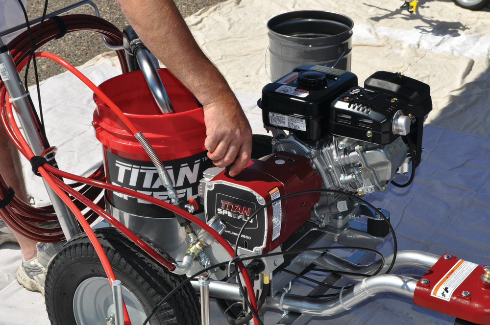 Contractors must follow several steps to properly clean their striping equipment.