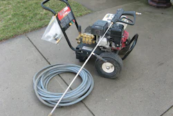 Shown here is the pressure washer Jenny rented to wash the siding of her house. The equipment performed well and was sized perfectly for her needs.
