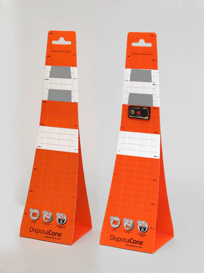 DisposaCone has been recently approved under section 6i of the federal Manual for Uniform Traffic Control Devices (MUTCD) as a temporary traffic control device.