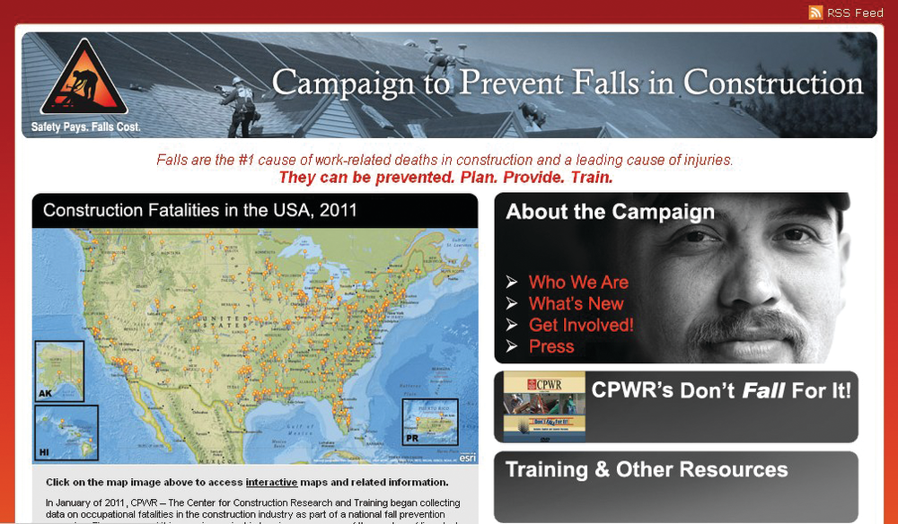 The new Fall Prevention Campaign for the construction industry focuses on providing prevention information and training materials on three major types of falls: from roofs, ladders and scaffolds.