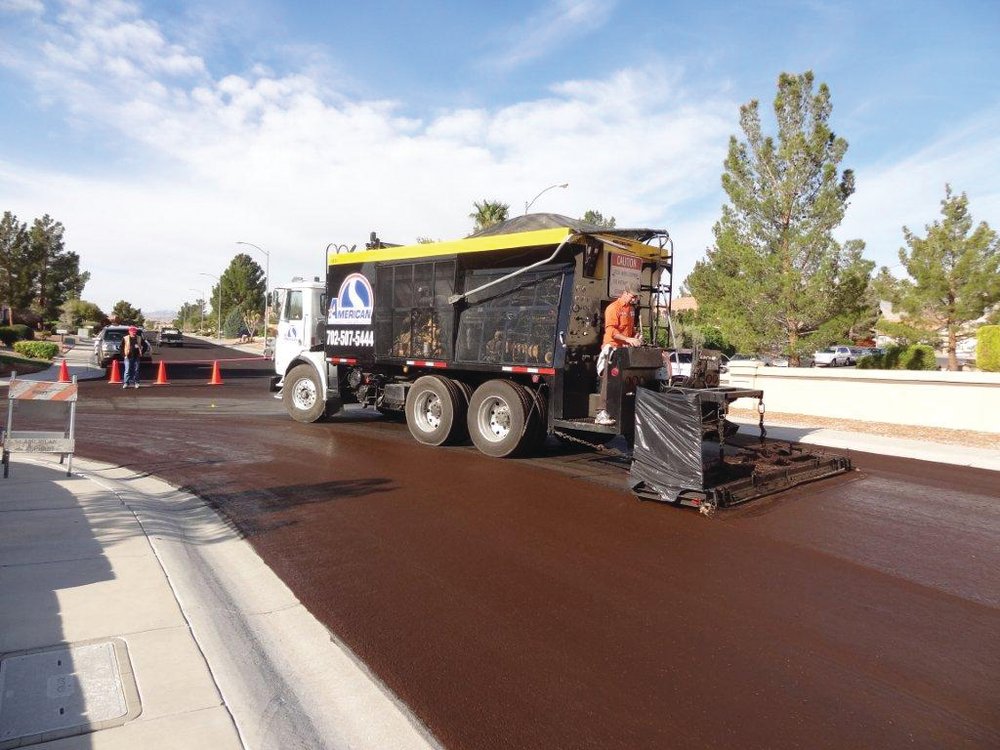 The City of Las Vegas operates on a pavement preservation plan slurry sealing both business and residential streets every 5-7 years. This project was completed in two phases by American Pavement Preservation's 14-person crew.