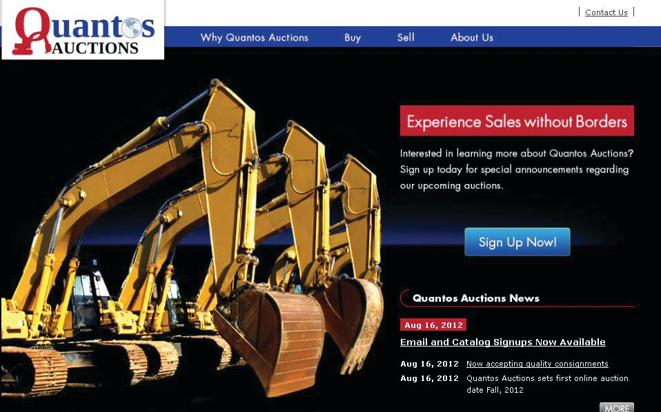 Quantos Auction is a new online auction site to sell and remarket equipment to global buyers.