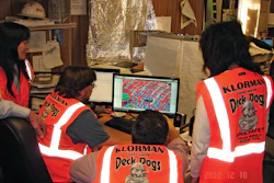 Klorman's on-site team at their LAX Tom Bradley International Terminal (TBIT) project is reviewing a confederated BIM using Tekla BIMsight. The staff from left to right are: Tonia Wong (Project Engineer), Gerald Glass (Quality Control Manager), Mark Fechtelkotter (Project Manager) and Olivia Uyehara (Project Engineer).