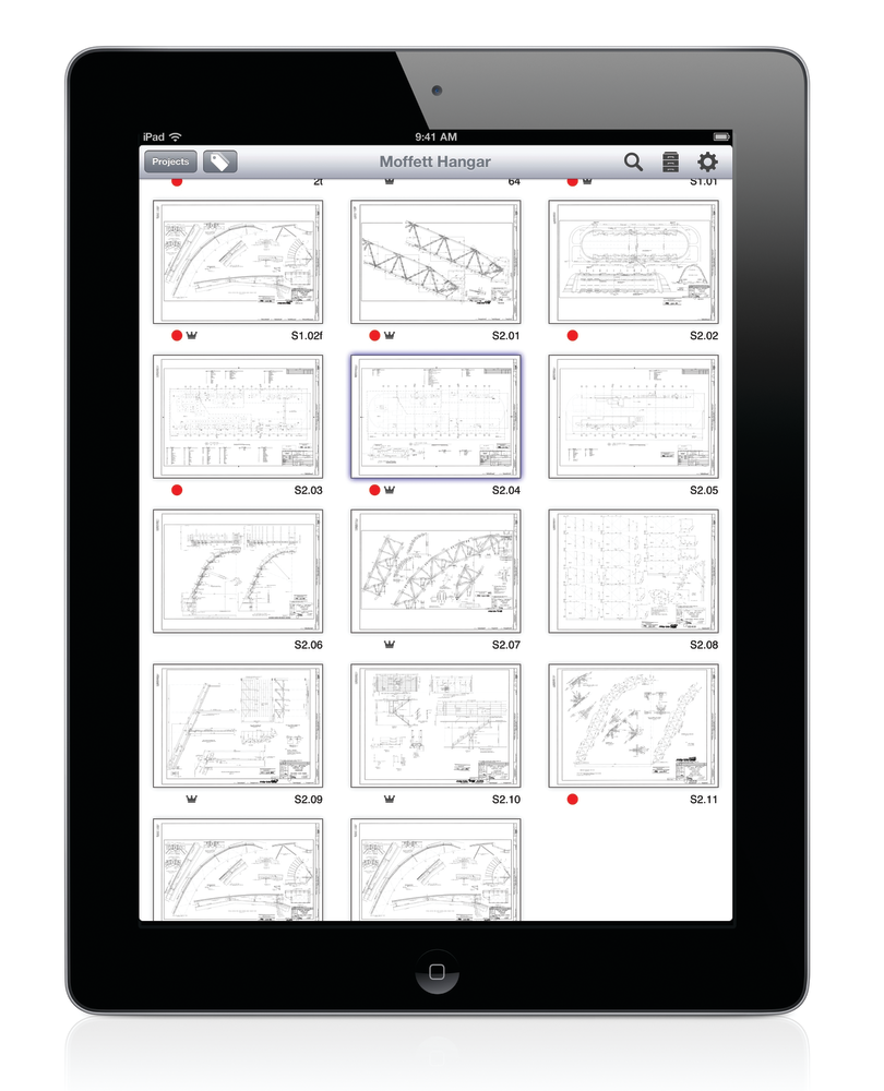 Grid view on PlanGrid 2.2 iPad app