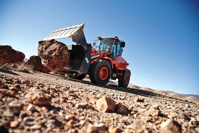 As part of its 'Win a One-Year Lease' contest, Doosan awarded Ryan Domres, of Phoenix, AZ, with a one-year lease on a Doosan DL250-3 wheel loader.