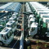 CNG works well for centrailized fleets that can be refueled overnight, such as these refuse trucks in Livermore, CA, being refueled.