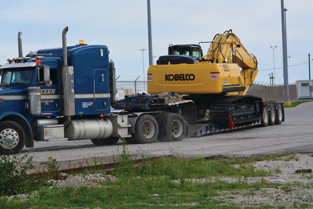 Kobelco excavators exiting the Port of Houston enroute to U.S.-based dealers and customers.
