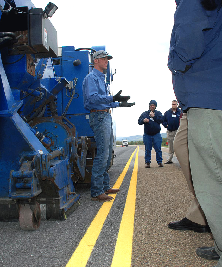 Josh Jones, Blastrac’s Transportation Market Manager, was more than happy to put on a live demonstration when contacted by the Larson Institute
