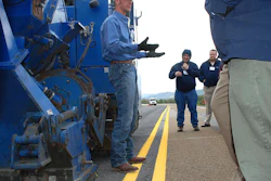 Josh Jones, Blastrac’s Transportation Market Manager, was more than happy to put on a live demonstration when contacted by the Larson Institute