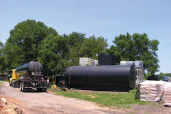 McCormick Works plant loading a tanker of sealcoat to be delivered to a customer