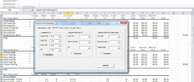 Construction Formula Generator concrete