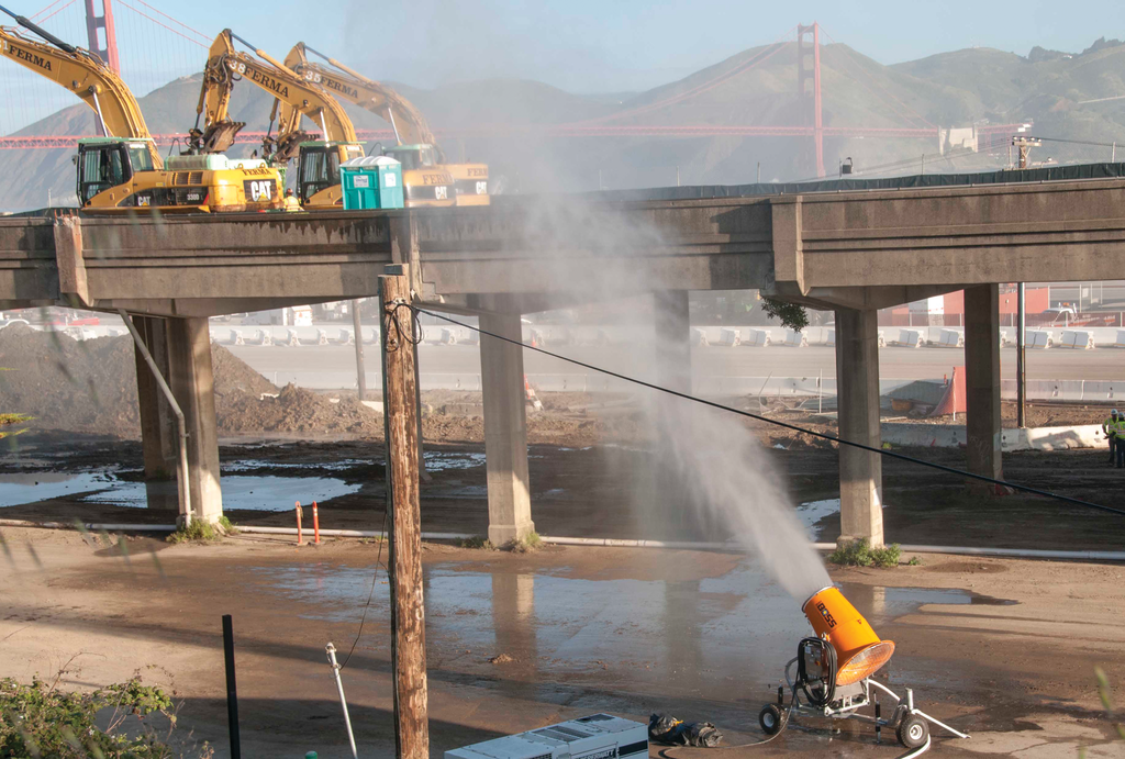 CalTrans rented eight DustBoss DB-60s for dust suppression on the Doyle Drive project.