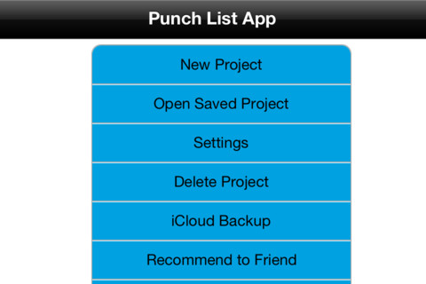 Punch List Hurov Iphone App Menu