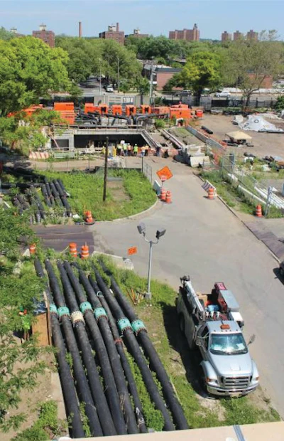 Godwin provided 15 Critically Silenced Dri - Prime DPC300 pump sets, seven 500-gal. auxiliary fuel tanks, seven 18-in. Magnetic Flow Meters and a Data Logger panel with a flow totalizer to provide the NYC DEP with influent flow data through the East Side interceptor.