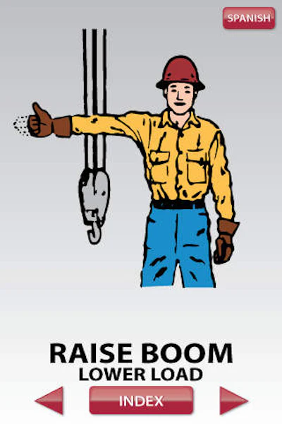 The SCRA mobile app shows necessary crane hand signals graphically.