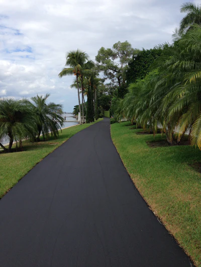 A stretch of the newly sealcoated Lake Trail on Palm Beach Island.