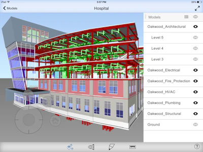 The BIM 360 Glue mobile app is optimized for large model data, which is ideal for commercial construction projects.
