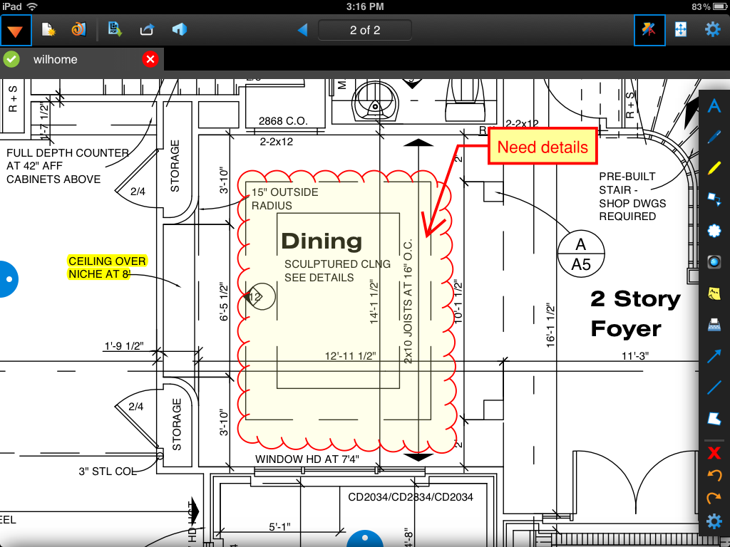 With Bluebeam Revu for the iPad users can add markups with the tap and swipe of a finger.