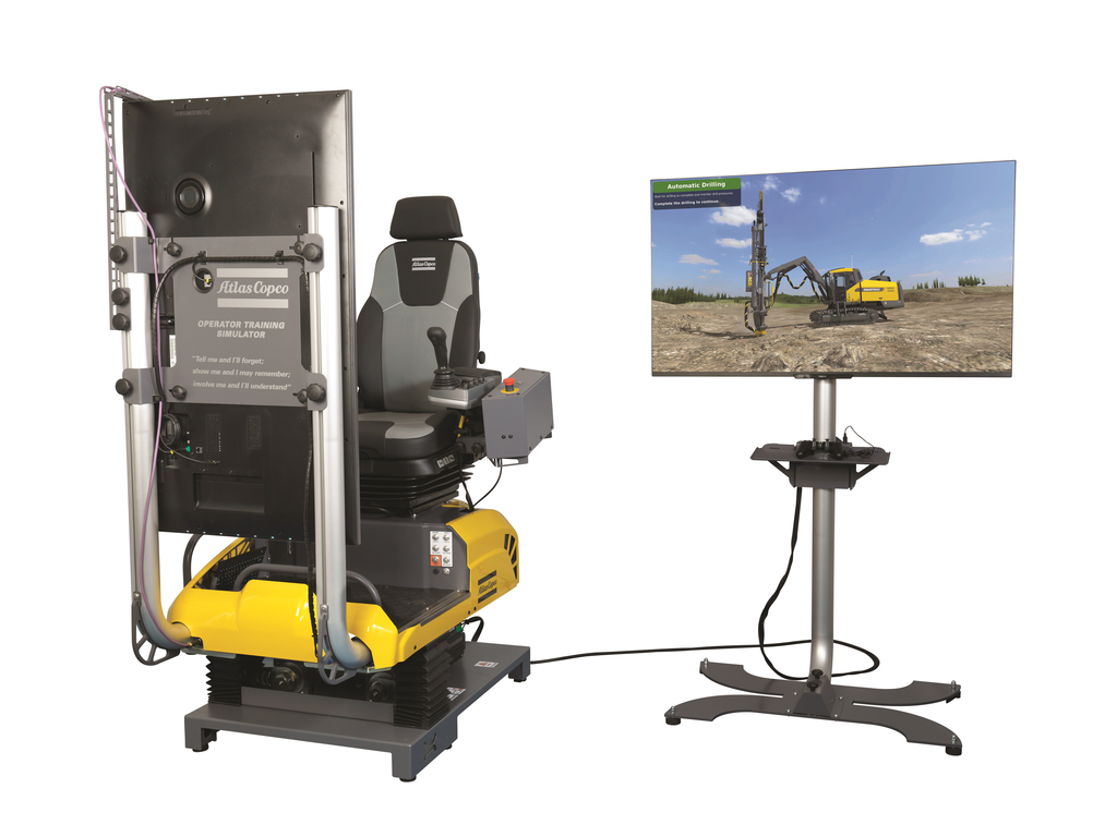Atlas Copco's SmartROC T simulator has a pre-designed learning pass to give students step-by-step instructions on operational best practices.